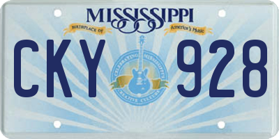MS license plate CKY928