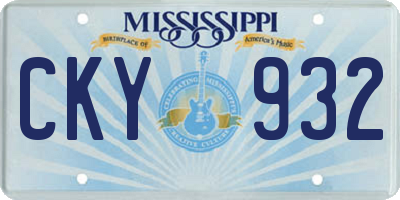 MS license plate CKY932