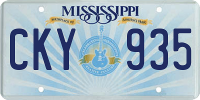 MS license plate CKY935