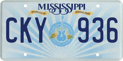 MS license plate CKY936