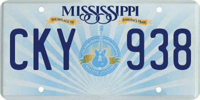 MS license plate CKY938