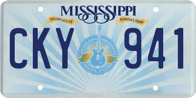 MS license plate CKY941