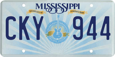 MS license plate CKY944