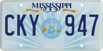 MS license plate CKY947