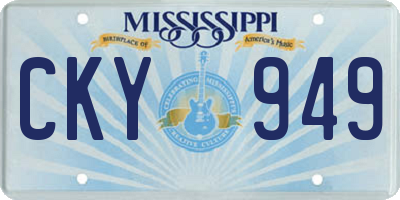 MS license plate CKY949