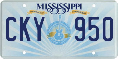 MS license plate CKY950