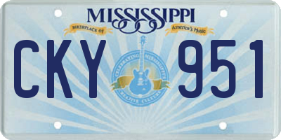 MS license plate CKY951