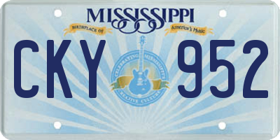 MS license plate CKY952