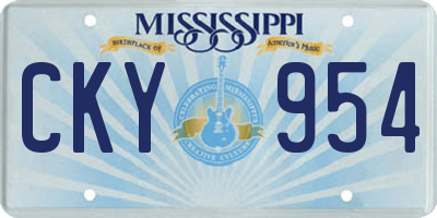 MS license plate CKY954