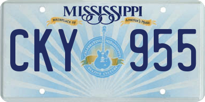 MS license plate CKY955