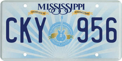 MS license plate CKY956