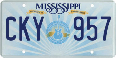 MS license plate CKY957