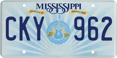 MS license plate CKY962