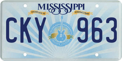 MS license plate CKY963
