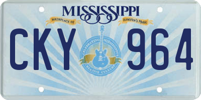 MS license plate CKY964