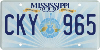 MS license plate CKY965