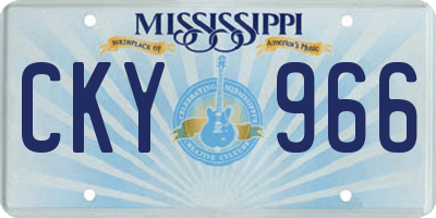 MS license plate CKY966