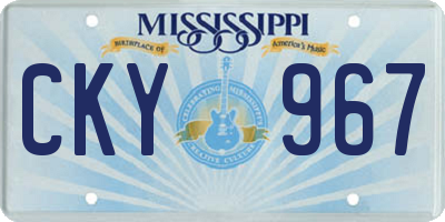 MS license plate CKY967
