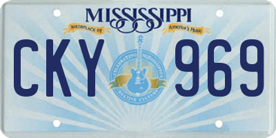 MS license plate CKY969