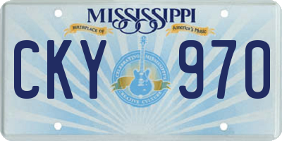 MS license plate CKY970