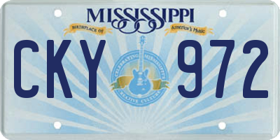 MS license plate CKY972