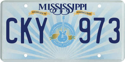 MS license plate CKY973