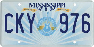 MS license plate CKY976