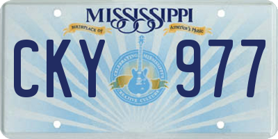 MS license plate CKY977