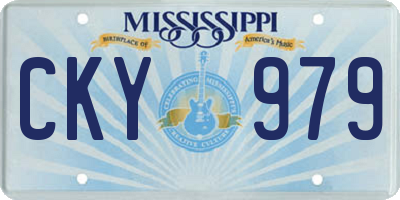 MS license plate CKY979