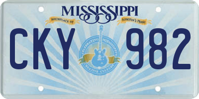 MS license plate CKY982