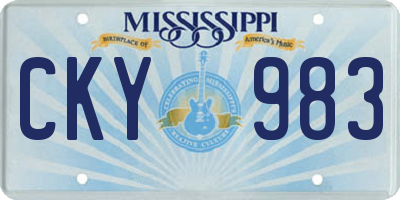 MS license plate CKY983