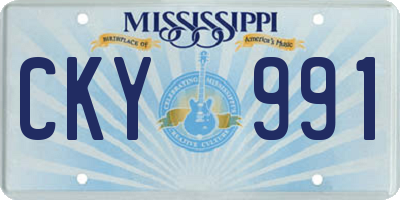 MS license plate CKY991
