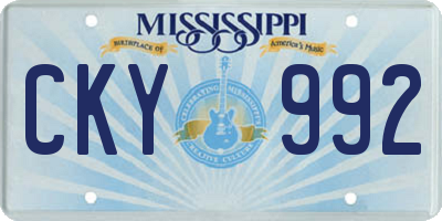 MS license plate CKY992