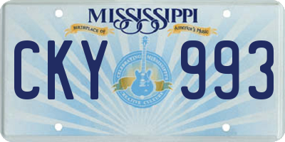 MS license plate CKY993
