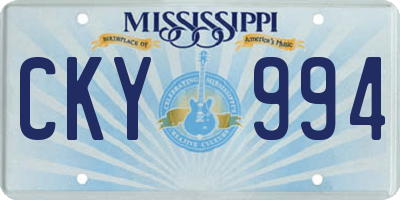MS license plate CKY994