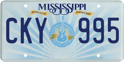 MS license plate CKY995