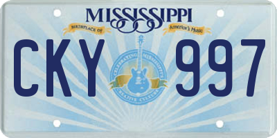 MS license plate CKY997