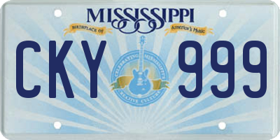 MS license plate CKY999