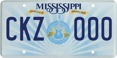 MS license plate CKZ000