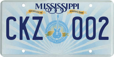 MS license plate CKZ002