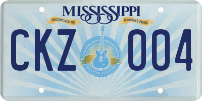 MS license plate CKZ004