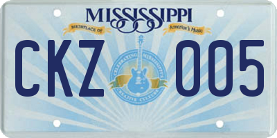 MS license plate CKZ005