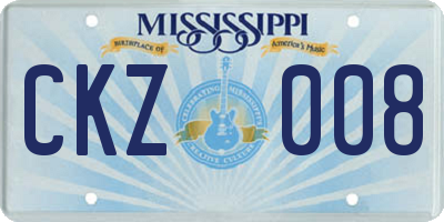MS license plate CKZ008
