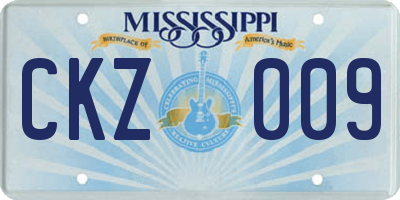 MS license plate CKZ009