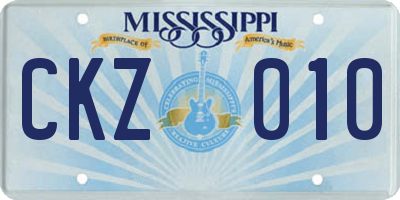 MS license plate CKZ010
