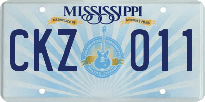 MS license plate CKZ011