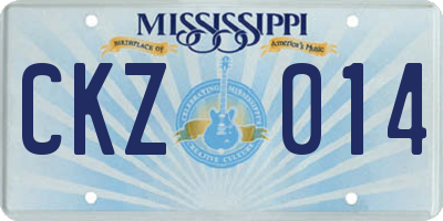 MS license plate CKZ014