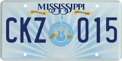 MS license plate CKZ015