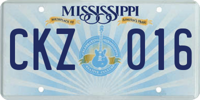 MS license plate CKZ016