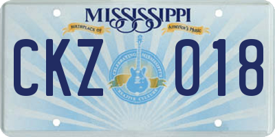 MS license plate CKZ018